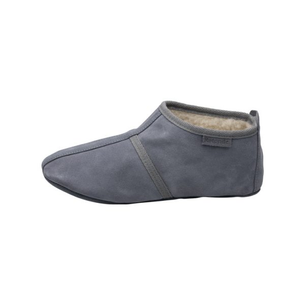 ESTRO Schapenvacht Slippers Dames Thuis Suède Instappantoffel met Wollen Voering Antislipzool INTIMO (40, Staal 2